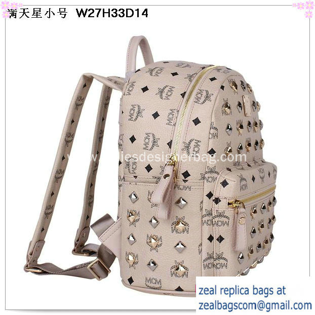 High Quality Replica MCM Stark Studded Small Backpack MC2089S OffWhite